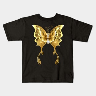 Three Gold and Diamond Butterflies Kids T-Shirt